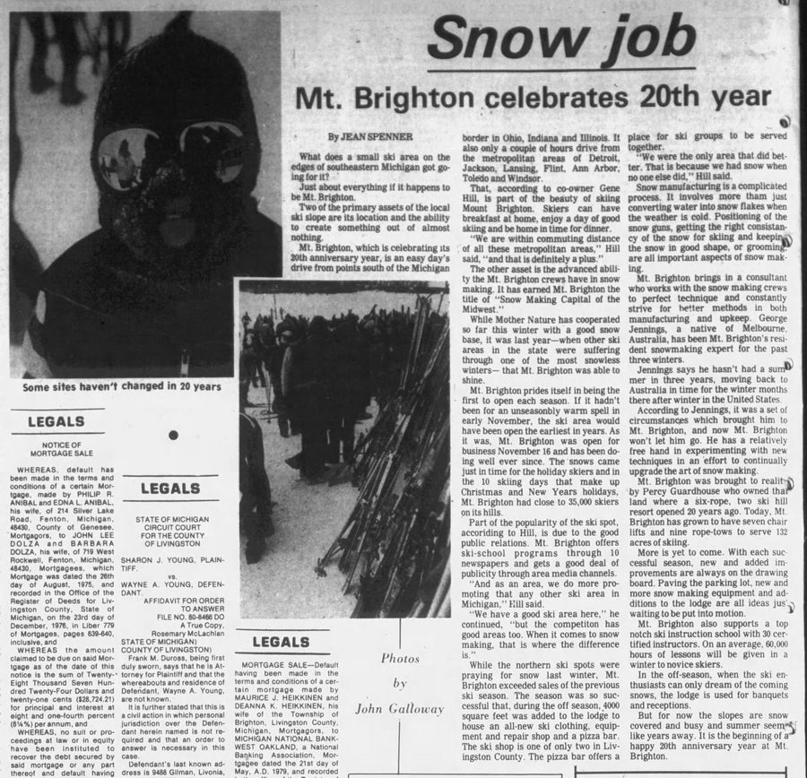 Mt. Brighton - 1981 20 Year Anniversary